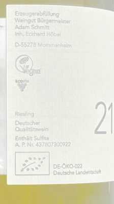 Zum Wein / Sekt: 2021er Selzer Riesling Spätlese trocken 0.75l