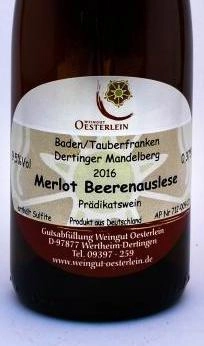 2016er Dertinger Mandelberg Merlot Beerenauslese 