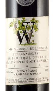 1999 Weisser Burgunder BEERENAUSLESE im Barrique