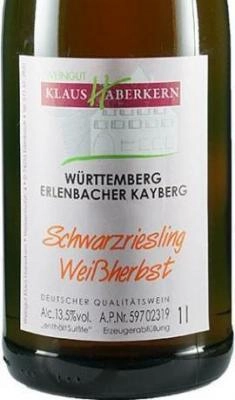 2021er Erlenbacher Kayberg Schwarzriesling QbA halbtrocken 1l