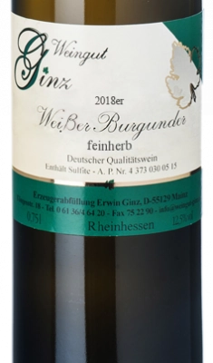 2018er Weißer Burgunder feinherb 0.75l