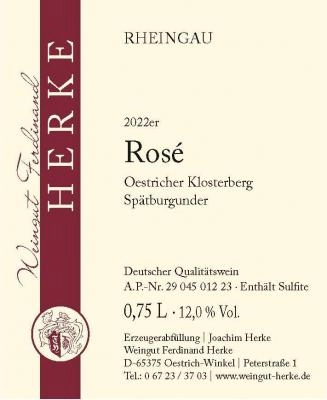 2022er Oestricher Klosterberg Spätburgunder Rosé Q.b.A. 0.75l