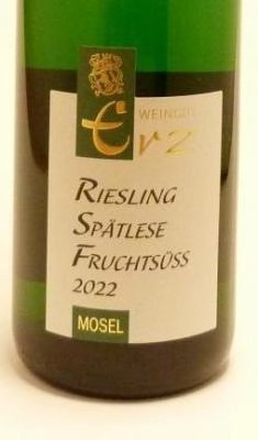 2022er Riesling Spätlese fruchtsüß Weingut Erz Andreas 0.75l
