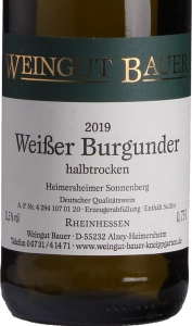 2019er Heimersheimer Sonnenberg Weißer Burgunder Qualitätswein halbtrocken 0.75l