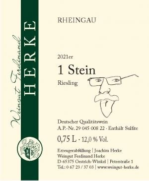 Zum Wein / Sekt: 2021er 1 Stein Riesling Q.b.A halbtrocken 0.75l