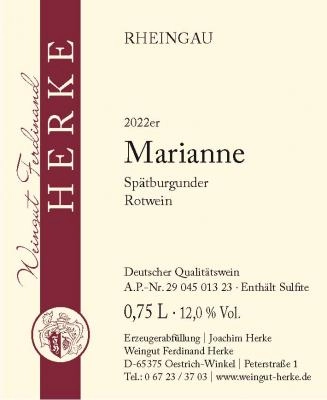Zum Wein / Sekt: 2022er Marianne Spätburgunder Q.b.A. 0.75l