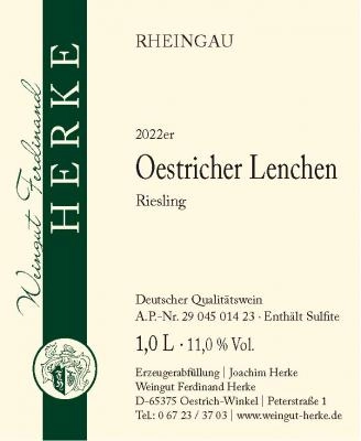 Zum Wein / Sekt: 2022er Oestricher Lenchen Riesling Q.b.A. mild 1l