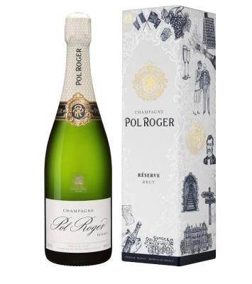Zum Wein / Sekt: Pol Roger Réserve Brut Champagne N.V. in Präsentbox  Champagner